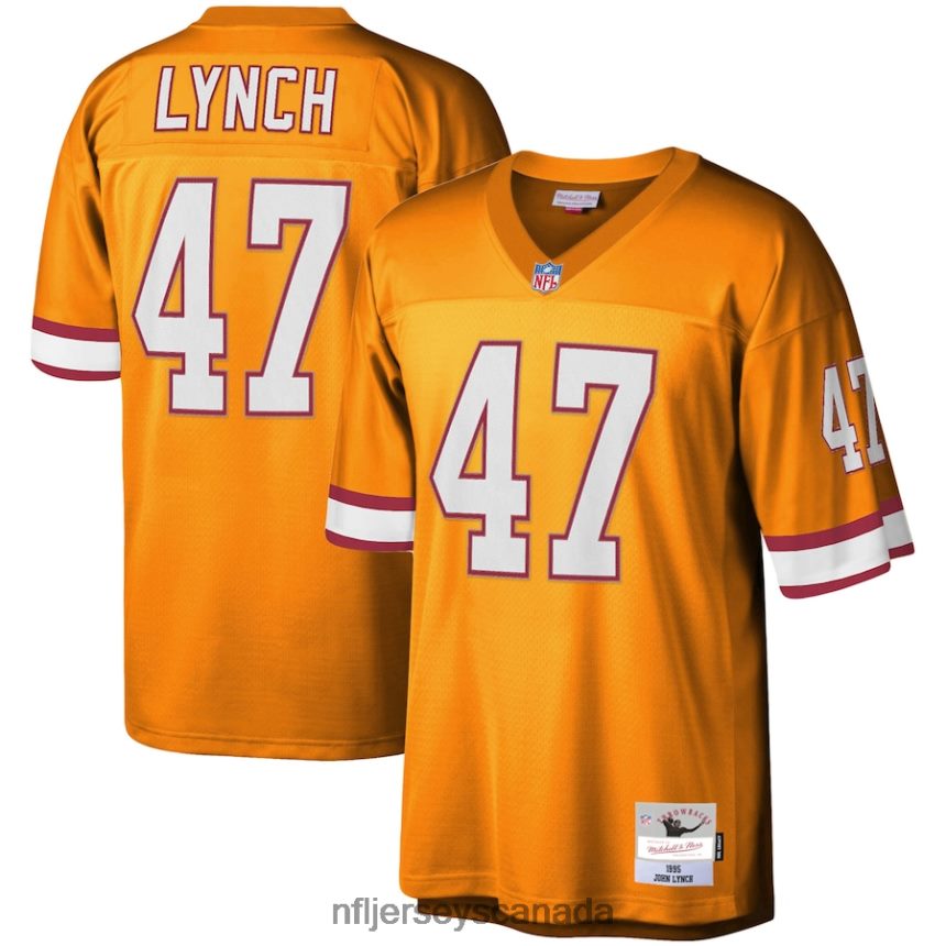 Men Tampa Bay Buccaneers John Lynch Mitchell  Ness Orange Legacy Replica Jersey Clothing NFL TBXFR62586