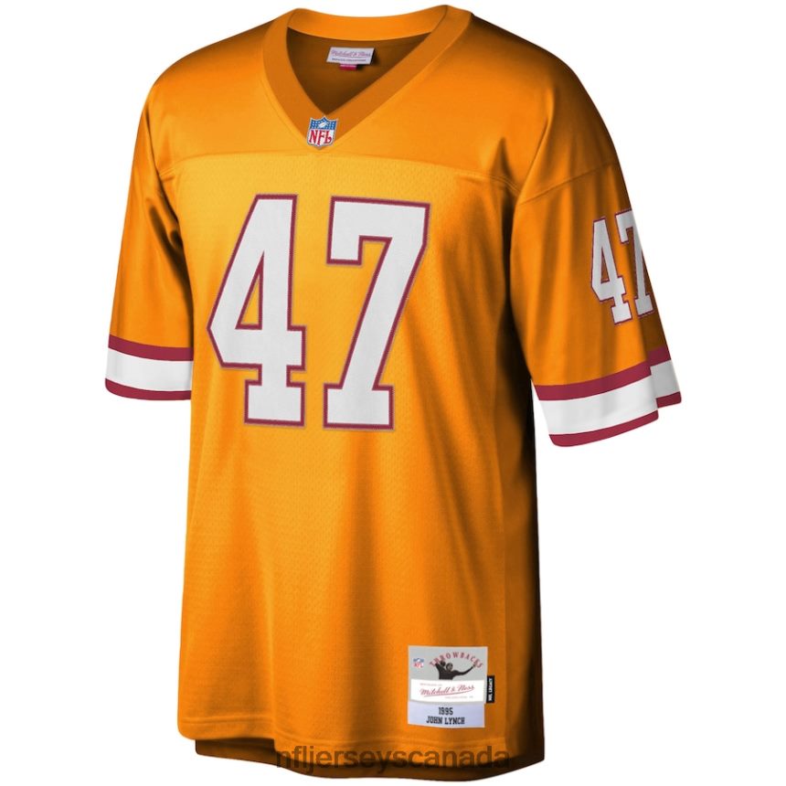 Men Tampa Bay Buccaneers John Lynch Mitchell  Ness Orange Legacy Replica Jersey Clothing NFL TBXFR62586