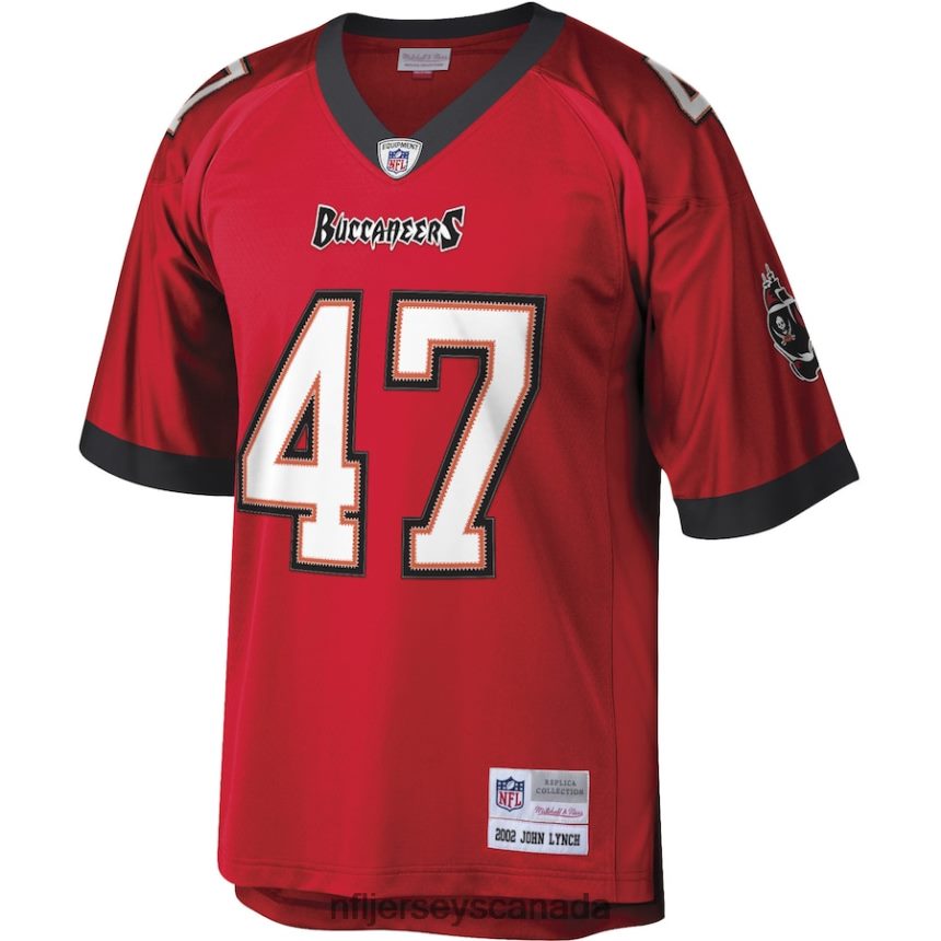 Men Tampa Bay Buccaneers John Lynch Mitchell  Ness Red Legacy Replica Jersey Clothing NFL TBXFR61505