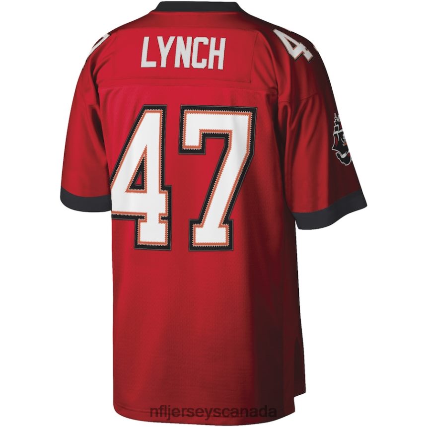 Men Tampa Bay Buccaneers John Lynch Mitchell  Ness Red Legacy Replica Jersey Clothing NFL TBXFR61505