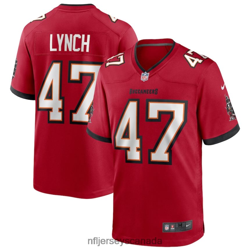 Men Tampa Bay Buccaneers John Lynch Nike Red Game Retired Player Jersey Clothing NFL TBXFR63217