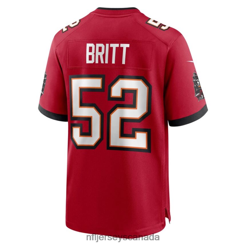 Men Tampa Bay Buccaneers KJ Britt Nike Red Game Jersey Clothing NFL TBXFR66291