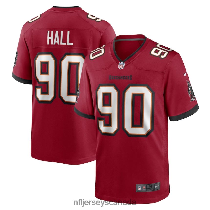 Men Tampa Bay Buccaneers Logan Hall Nike Red Game Player Jersey Clothing NFL TBXFR66735