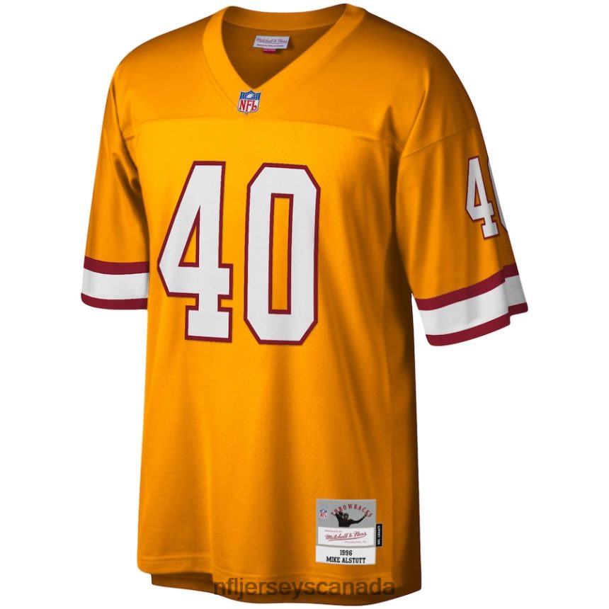 Men Tampa Bay Buccaneers Mike Alstott Mitchell  Ness Orange Legacy Replica Jersey Clothing NFL TBXFR63682