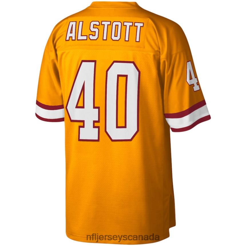 Men Tampa Bay Buccaneers Mike Alstott Mitchell  Ness Orange Legacy Replica Jersey Clothing NFL TBXFR63682