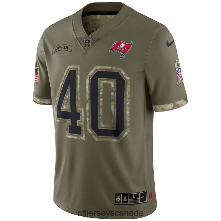 Men Tampa Bay Buccaneers Mike Alstott Nike Olive 2022 Salute To Service Retired Player Limited Jersey Clothing NFL TBXFR62351