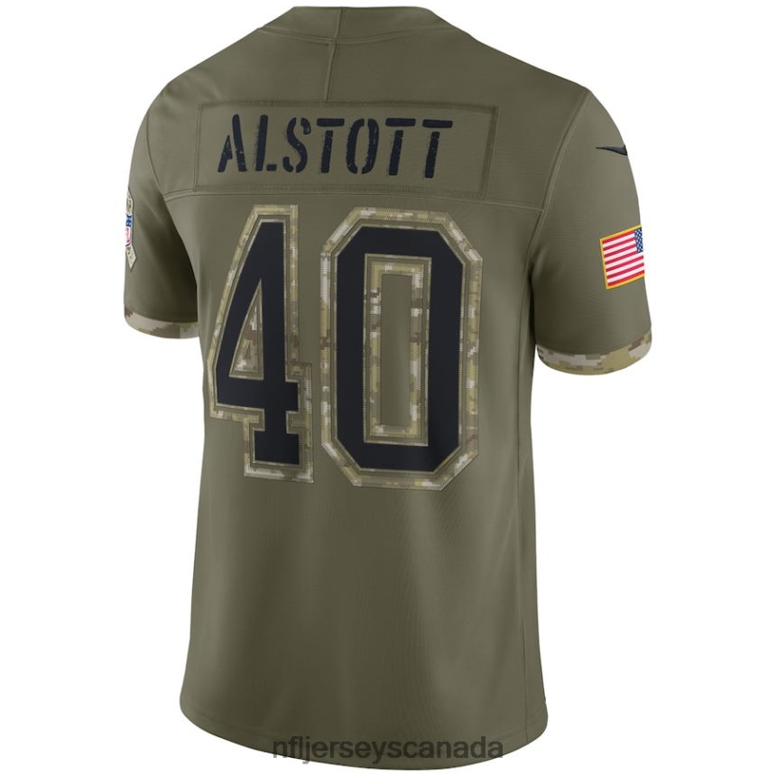 Men Tampa Bay Buccaneers Mike Alstott Nike Olive 2022 Salute To Service Retired Player Limited Jersey Clothing NFL TBXFR62351