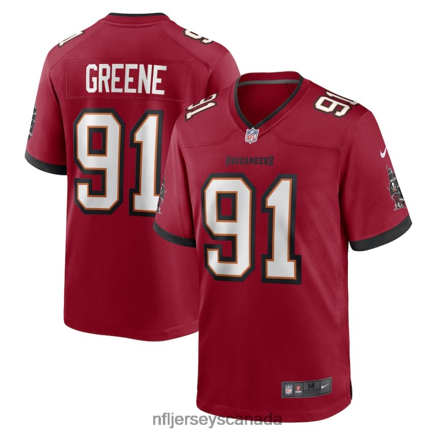 Men Tampa Bay Buccaneers Mike Greene Nike Red Game Player Jersey Clothing NFL TBXFR66386