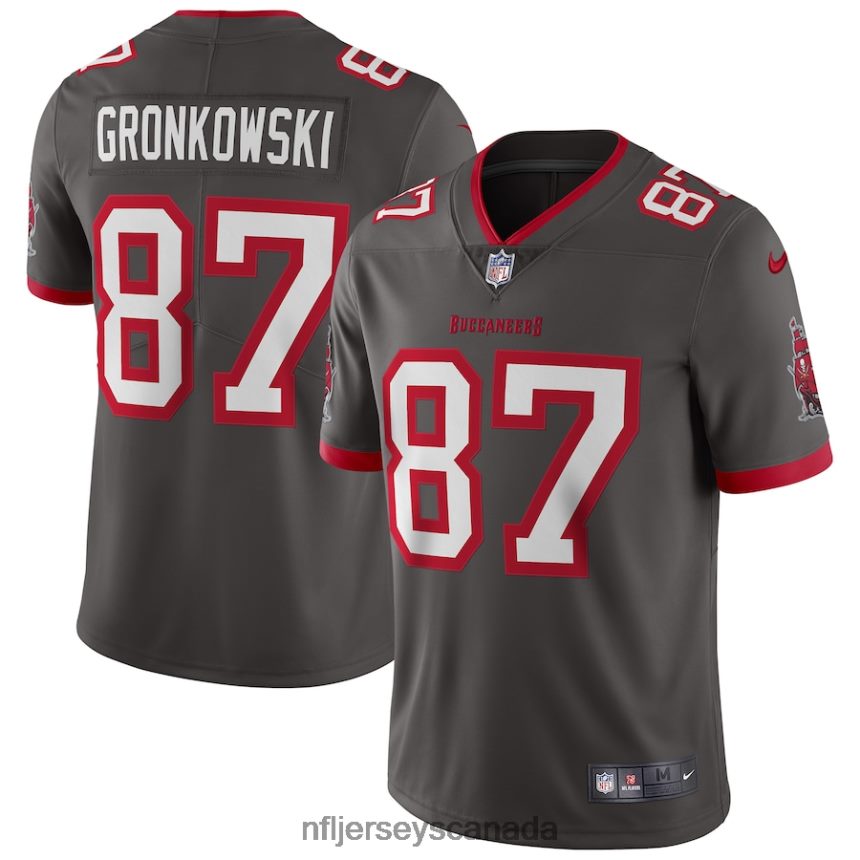Men Tampa Bay Buccaneers Rob Gronkowski Nike Pewter Alternate Vapor Limited Jersey Clothing NFL TBXFR61893