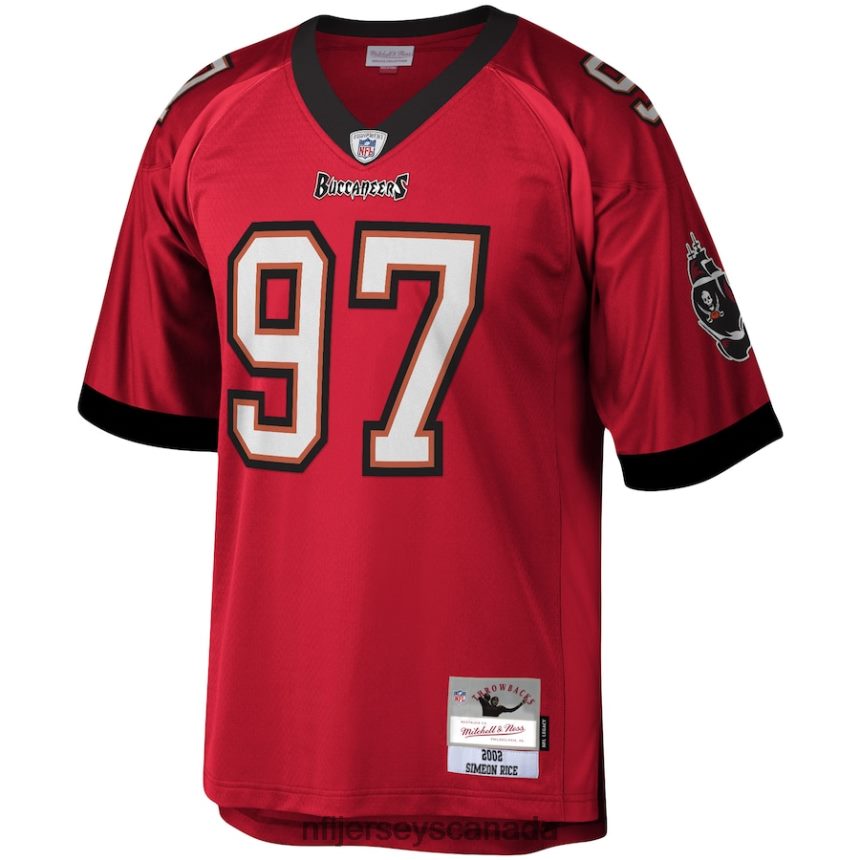 Men Tampa Bay Buccaneers Simeon Rice Mitchell  Ness Red Legacy Replica Jersey Clothing NFL TBXFR62108