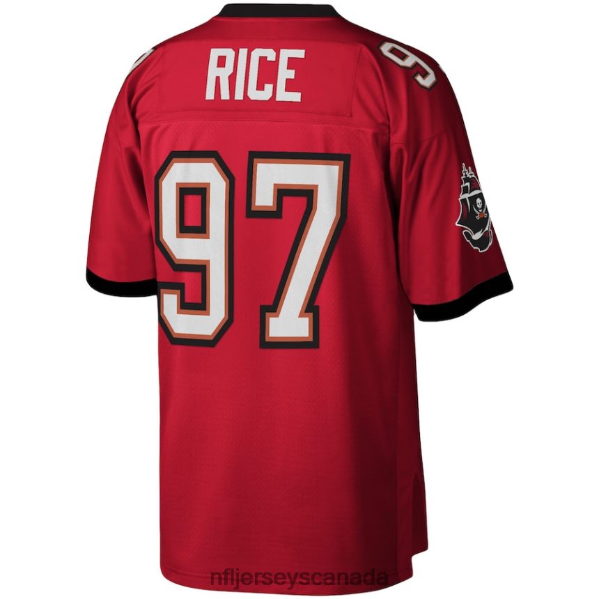 Men Tampa Bay Buccaneers Simeon Rice Mitchell  Ness Red Legacy Replica Jersey Clothing NFL TBXFR62108
