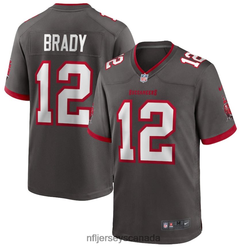 Men Tampa Bay Buccaneers Tom Brady Nike Pewter Alternate Game Jersey Clothing NFL TBXFR6453