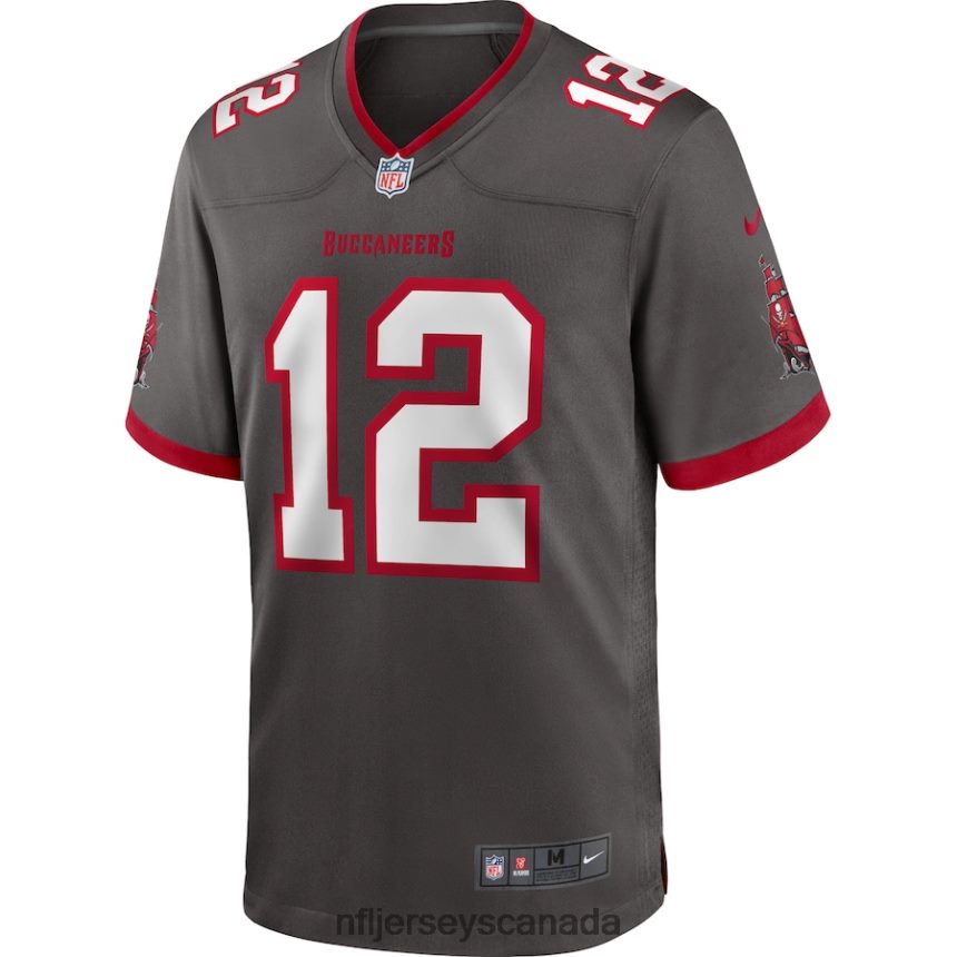 Men Tampa Bay Buccaneers Tom Brady Nike Pewter Alternate Game Jersey Clothing NFL TBXFR6453