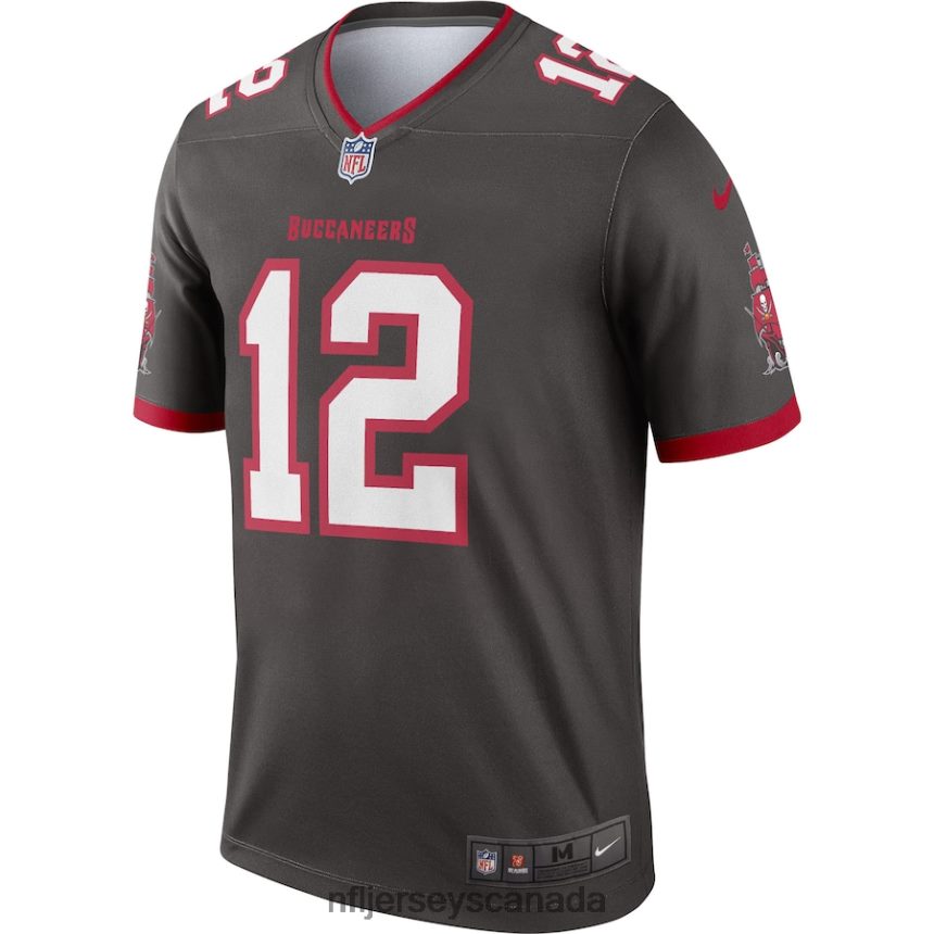 Men Tampa Bay Buccaneers Tom Brady Nike Pewter Alternate Legend Jersey Clothing NFL TBXFR6325