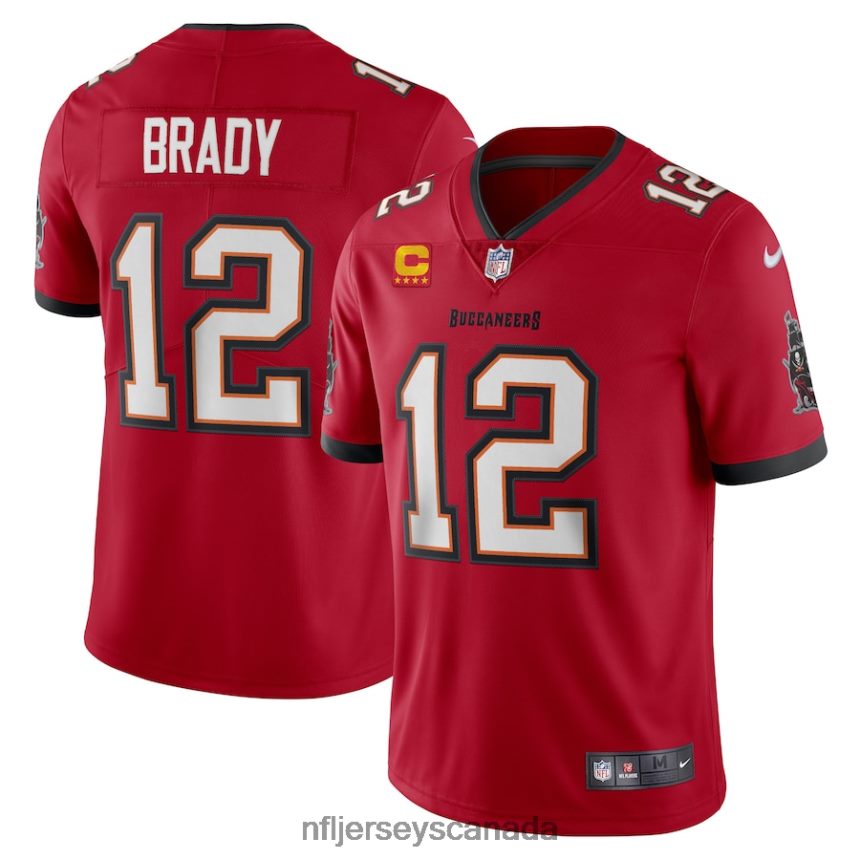 Men Tampa Bay Buccaneers Tom Brady Nike Red Captain Vapor Limited Jersey Clothing NFL TBXFR685