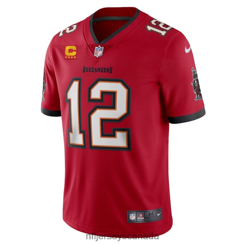 Men Tampa Bay Buccaneers Tom Brady Nike Red Captain Vapor Limited Jersey Clothing NFL TBXFR685