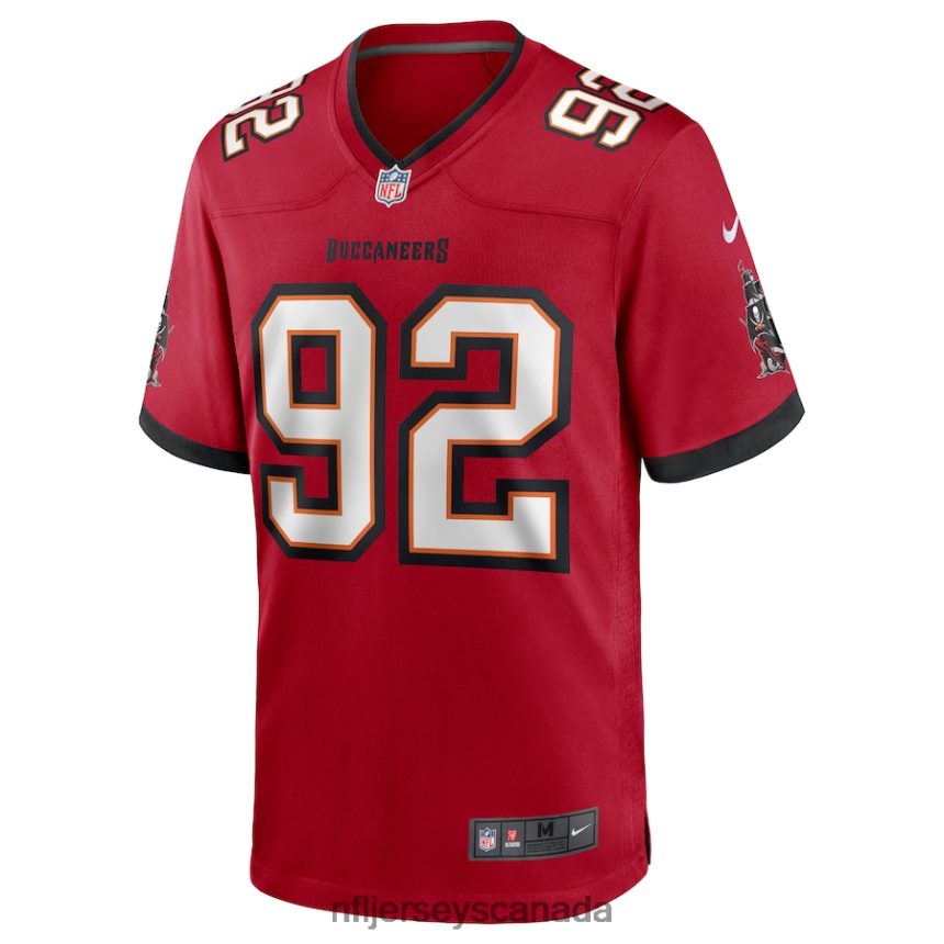 Men Tampa Bay Buccaneers William Gholston Nike Red Game Jersey Clothing NFL TBXFR64478