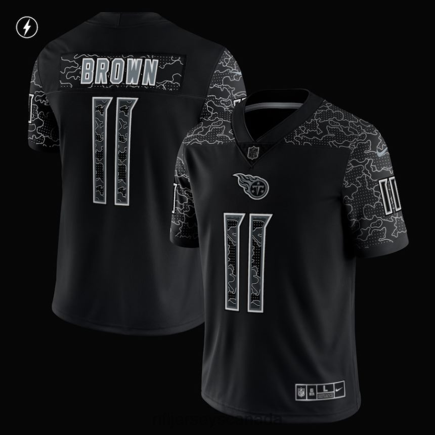 Men Tennessee Titans AJ Brown Nike Black RFLCTV Limited Jersey Clothing NFL TBXFR62599