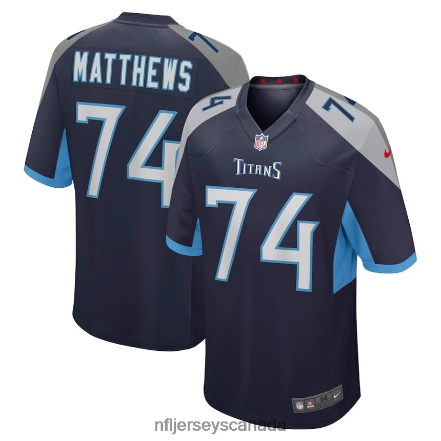 Men Tennessee Titans Bruce Matthews Nike Navy Retired Player Jersey Clothing NFL TBXFR64529