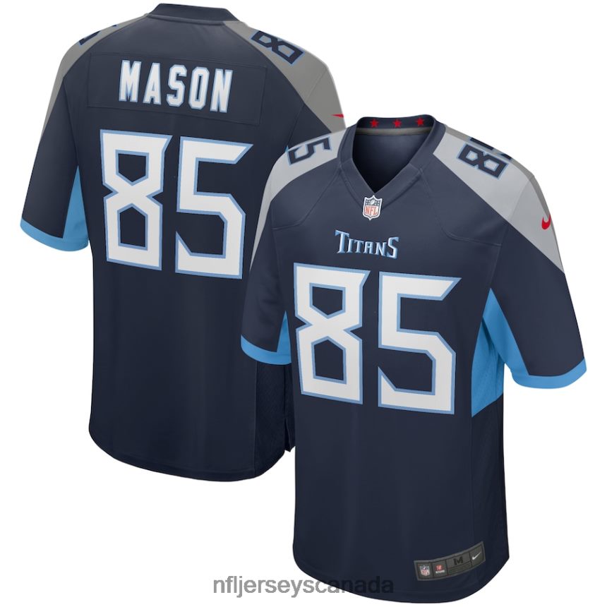 Men Tennessee Titans Derrick Mason Nike Navy Game Retired Player Jersey Clothing NFL TBXFR65899