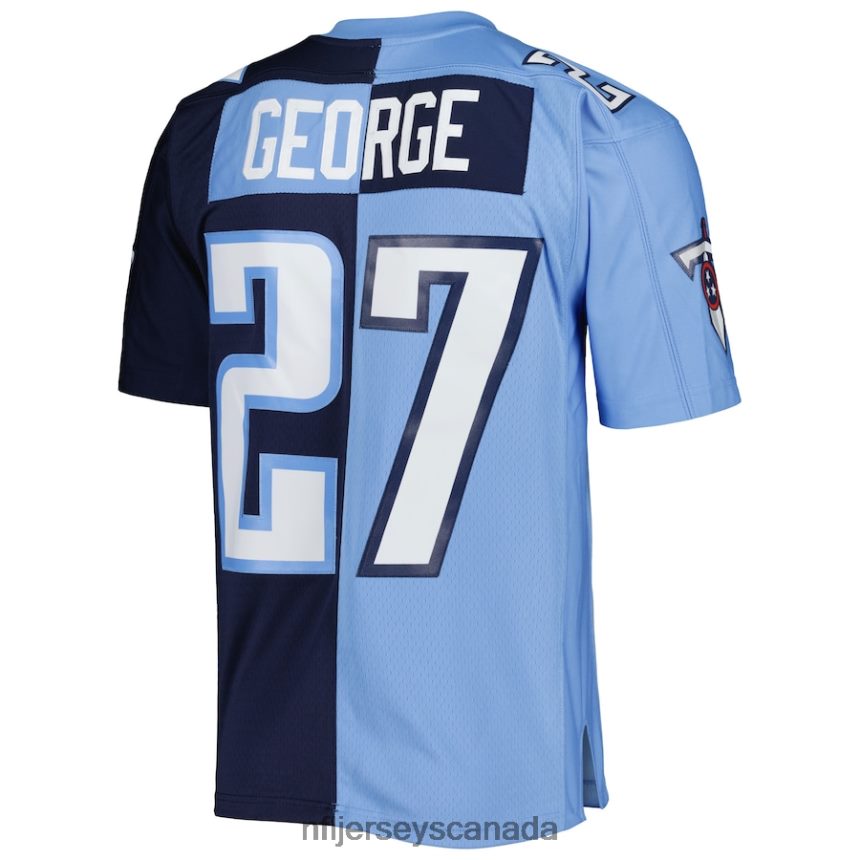 Men Tennessee Titans Eddie George Mitchell  Ness Navy/Light Blue 1999 Split Legacy Replica Jersey Clothing NFL TBXFR61242