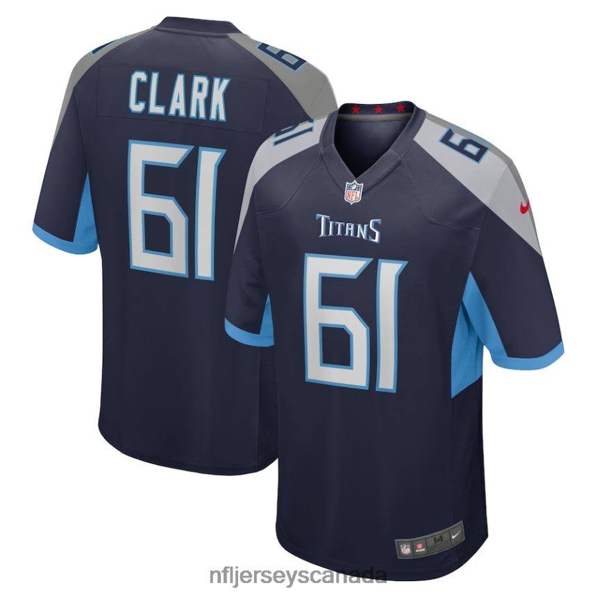 Men Tennessee Titans LeRaven Clark Nike Navy Home Game Player Jersey Clothing NFL TBXFR66306