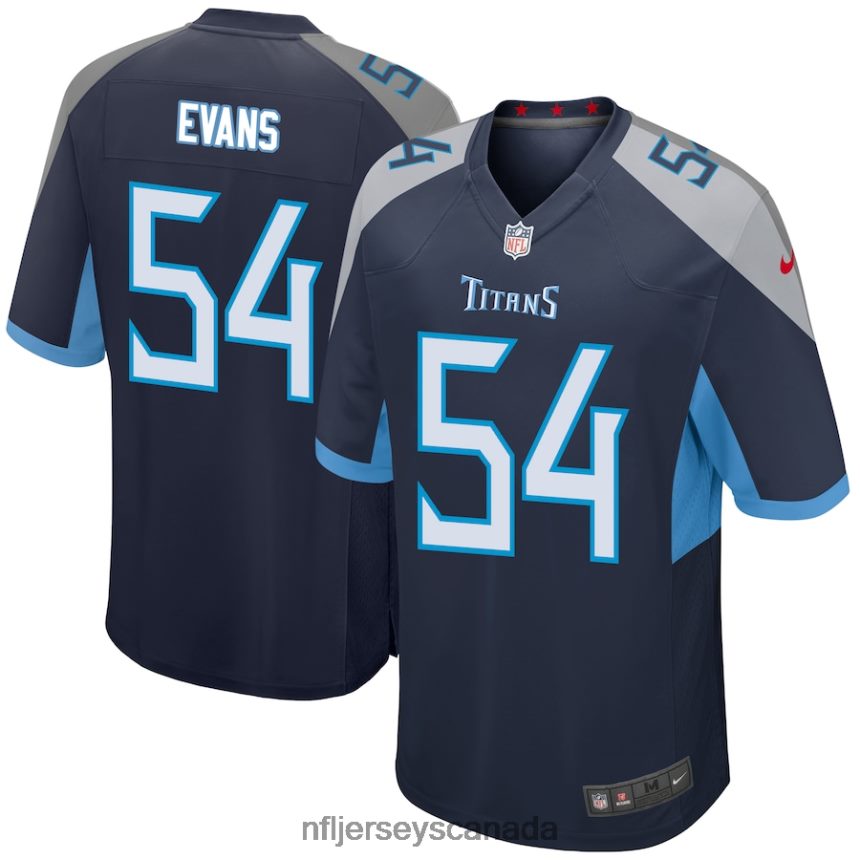 Men Tennessee Titans Rashaan Evans Nike Navy Game Player Jersey Clothing NFL TBXFR65344