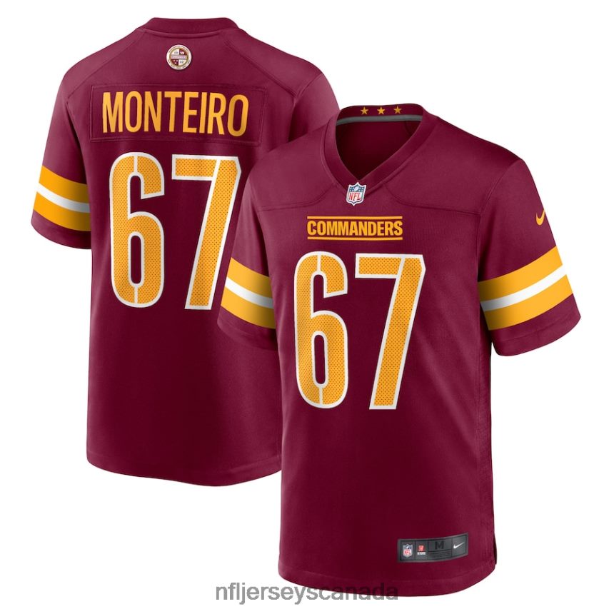 Men Washington Commanders Aaron Monteiro Nike Burgundy Game Player Jersey Clothing NFL TBXFR66391