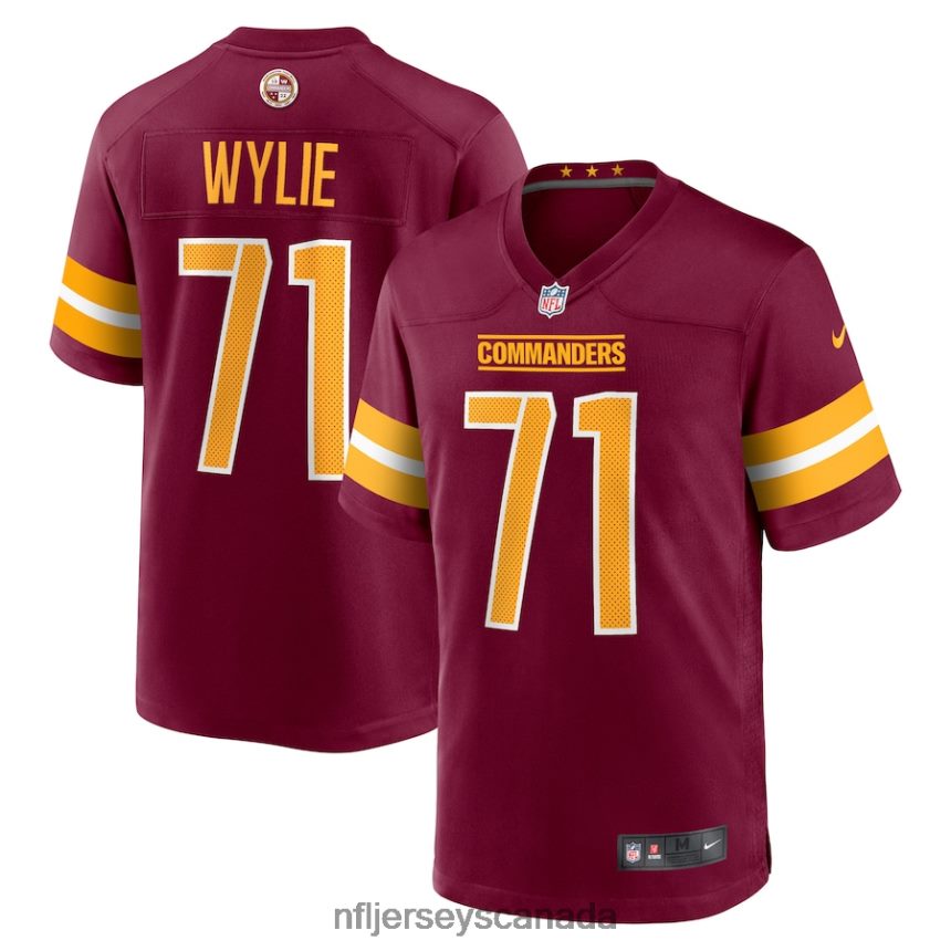 Men Washington Commanders Andrew Wylie Nike Burgundy Game Player Jersey Clothing NFL TBXFR66190