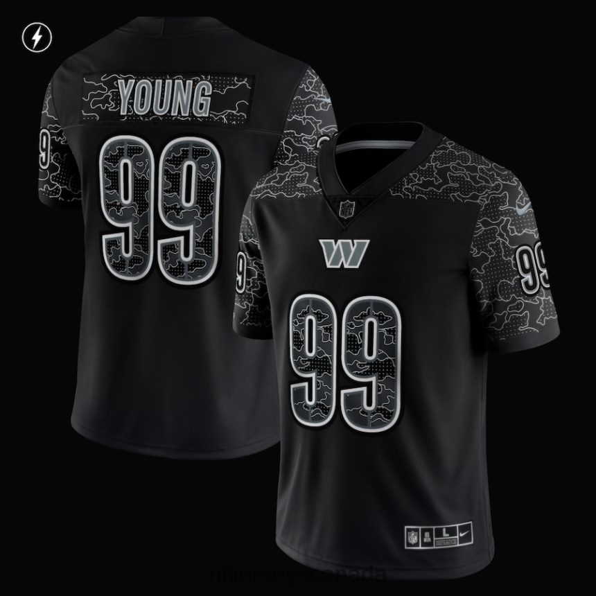 Men Washington Commanders Chase Young Nike Black RFLCTV Limited Jersey Clothing NFL TBXFR62612