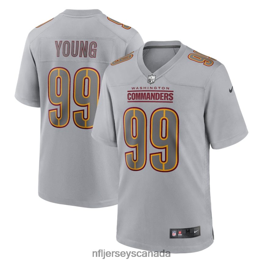 Men Washington Commanders Chase Young Nike Gray Atmosphere Fashion Game Jersey Clothing NFL TBXFR62928