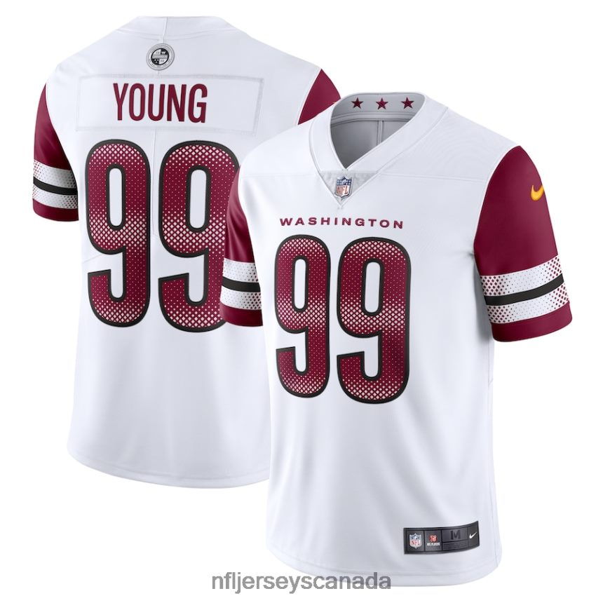 Men Washington Commanders Chase Young Nike White Vapor Limited Jersey Clothing NFL TBXFR63322