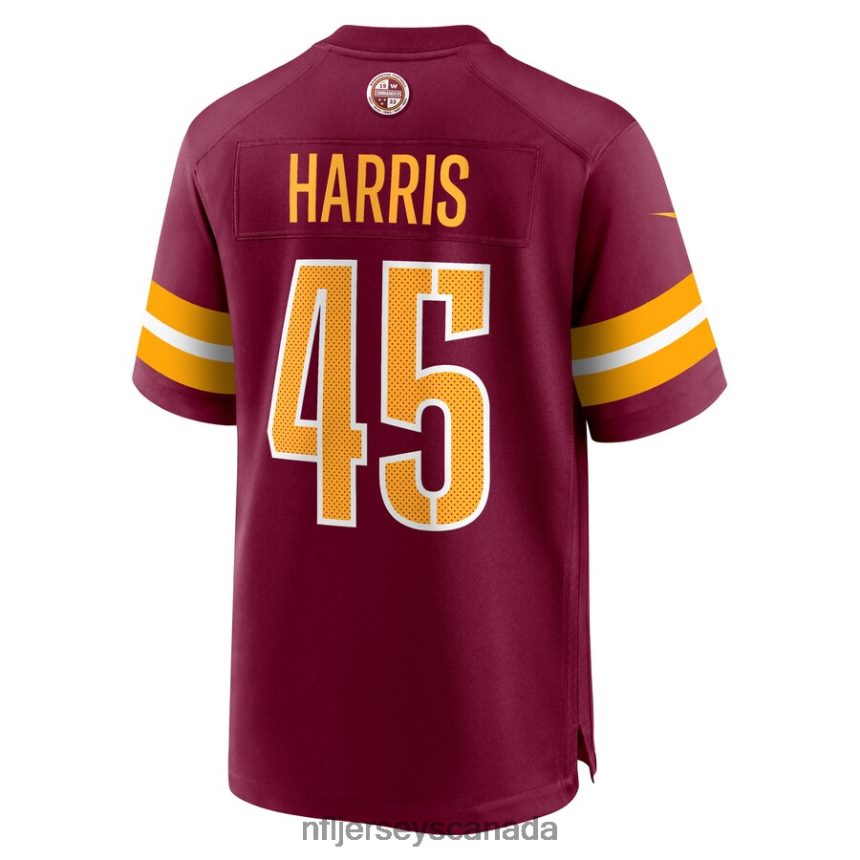 Men Washington Commanders De\Jon Harris Nike Burgundy Game Player Jersey Clothing NFL TBXFR65795