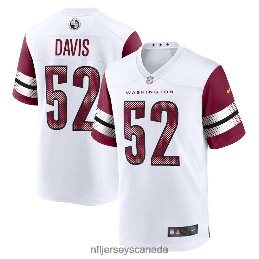 Men Washington Commanders Jamin Davis Nike White Game Jersey Clothing NFL TBXFR64318