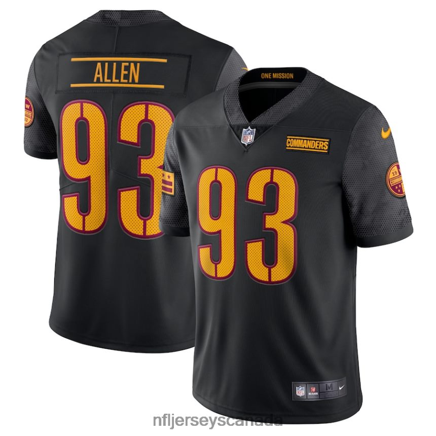 Men Washington Commanders Jonathan Allen Nike Black Alternate Vapor Limited Jersey Clothing NFL TBXFR6437