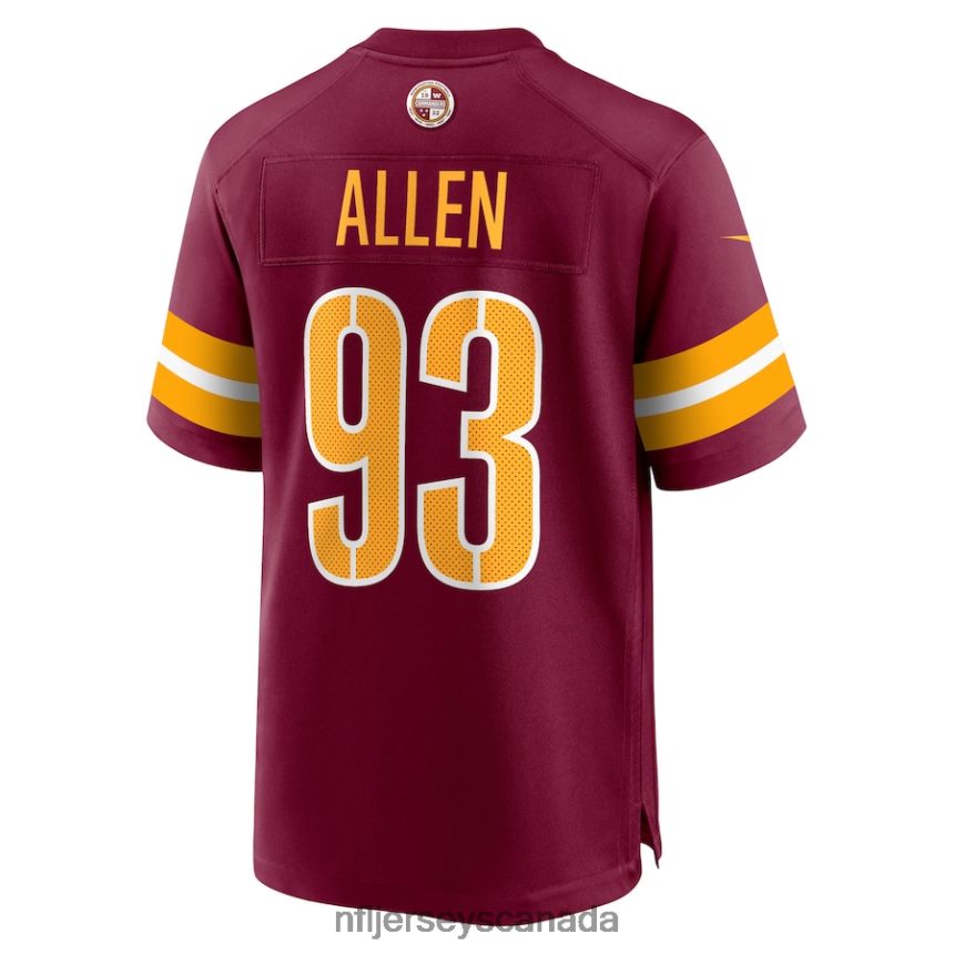 Men Washington Commanders Jonathan Allen Nike Burgundy Player Game Jersey Clothing NFL TBXFR63224