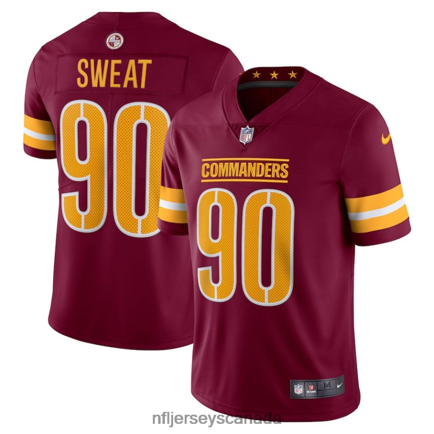 Men Washington Commanders Montez Sweat Nike Burgundy Vapor Limited Jersey Clothing NFL TBXFR64706
