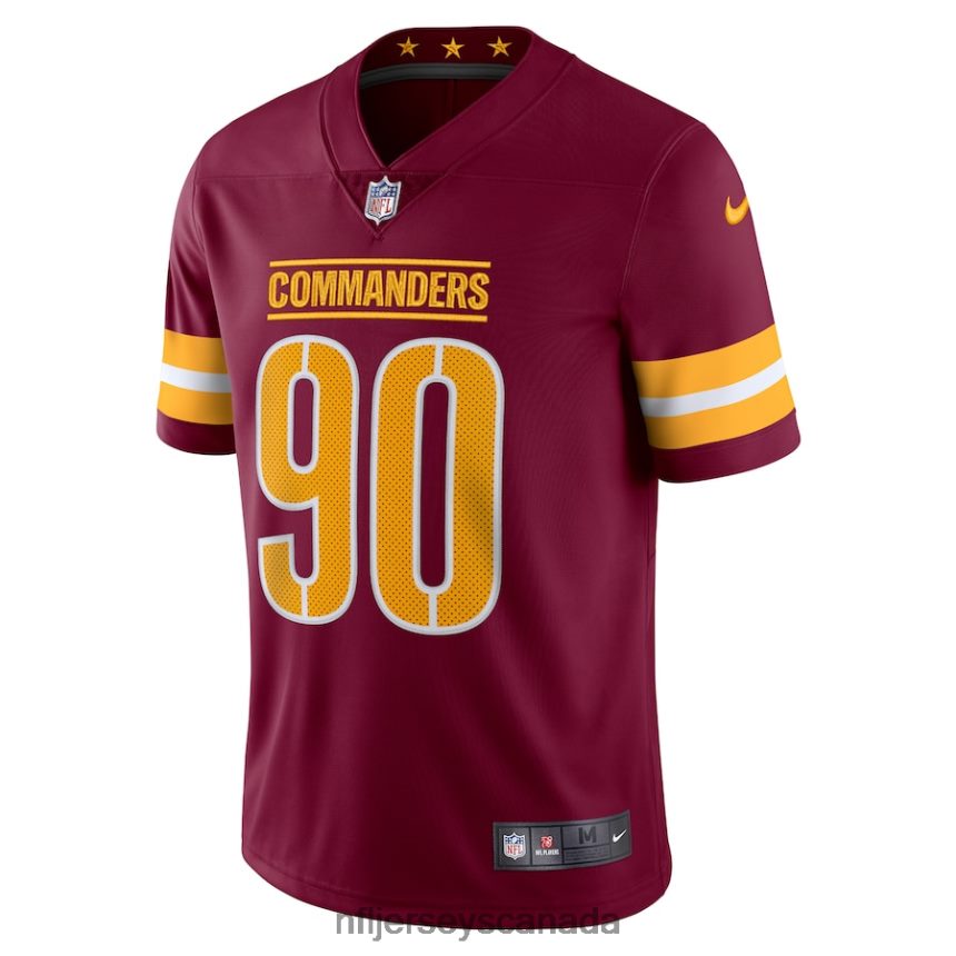 Men Washington Commanders Montez Sweat Nike Burgundy Vapor Limited Jersey Clothing NFL TBXFR64706