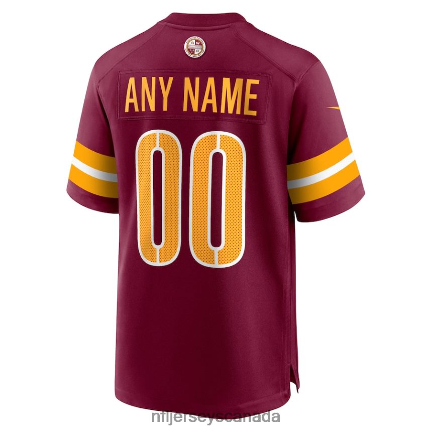Men Washington Commanders Nike Burgundy Game Custom Player Jersey Clothing NFL TBXFR6257