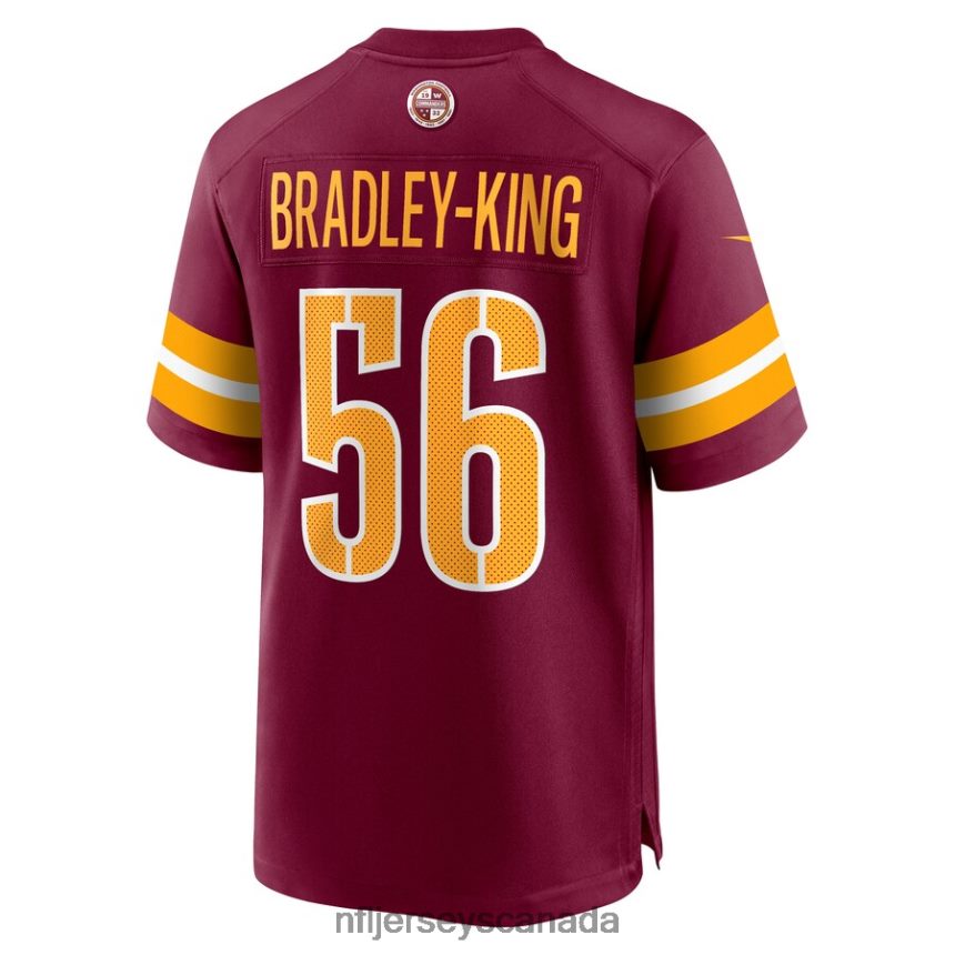 Men Washington Commanders Will Bradley-King Nike Burgundy Game Player Jersey Clothing NFL TBXFR64624