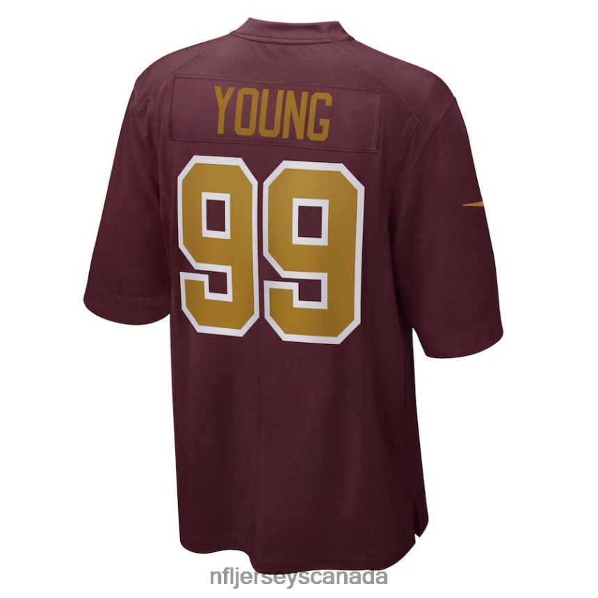 Men Washington Football Team Chase Young Nike Burgundy Alternate Game Jersey Clothing NFL TBXFR62641