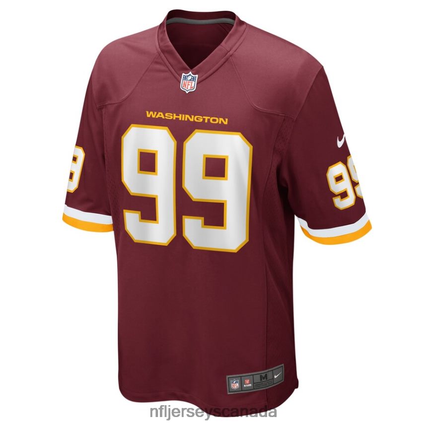 Men Washington Football Team Chase Young Nike Burgundy Game Jersey Clothing NFL TBXFR65946