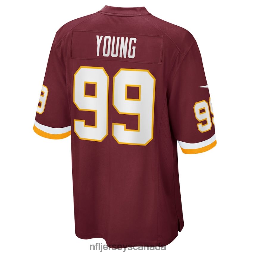 Men Washington Football Team Chase Young Nike Burgundy Game Jersey Clothing NFL TBXFR65946