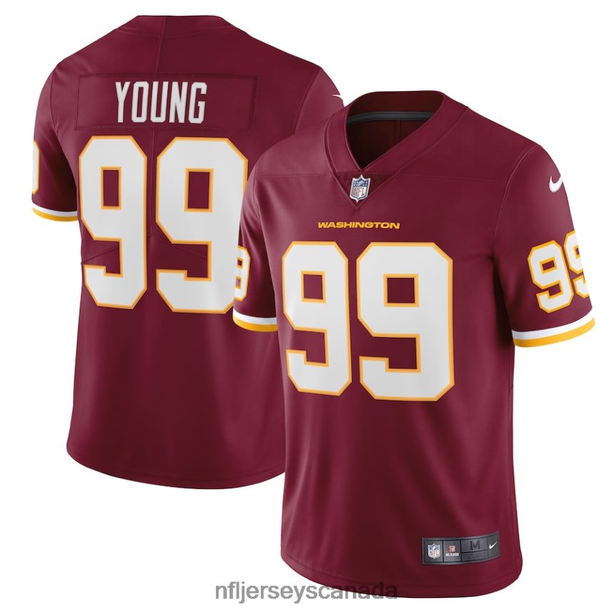 Men Washington Football Team Chase Young Nike Burgundy Vapor Limited Jersey Clothing NFL TBXFR62741