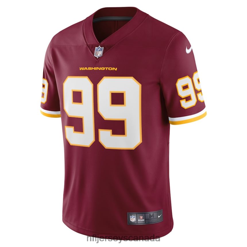 Men Washington Football Team Chase Young Nike Burgundy Vapor Limited Jersey Clothing NFL TBXFR62741