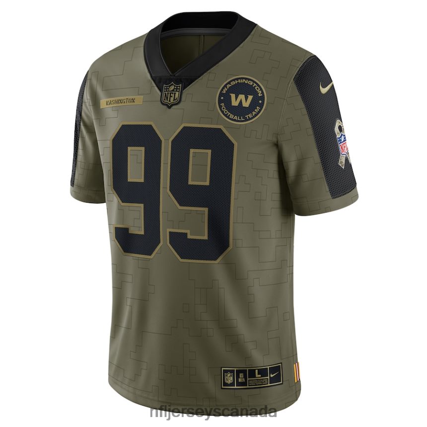 Men Washington Football Team Chase Young Nike Olive 2021 Salute To Service Limited Player Jersey Clothing NFL TBXFR63182