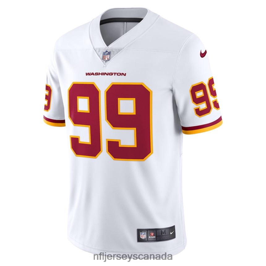 Men Washington Football Team Chase Young Nike White Vapor Limited Jersey Clothing NFL TBXFR62766
