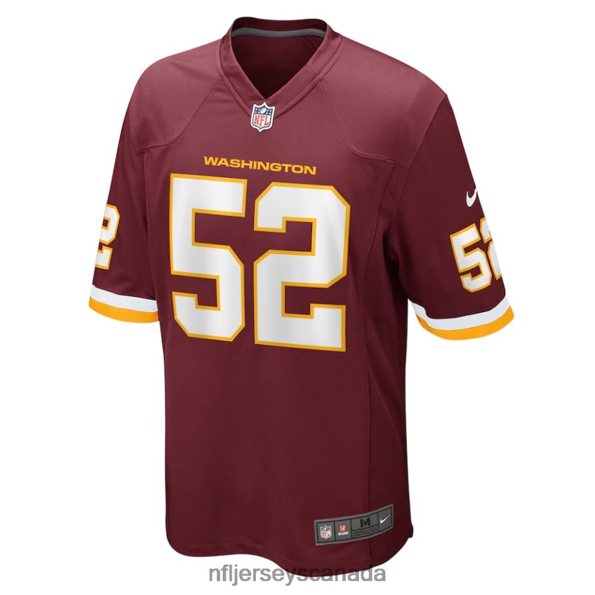 Men Washington Football Team Jamin Davis Nike Burgundy Game Jersey Clothing NFL TBXFR66897