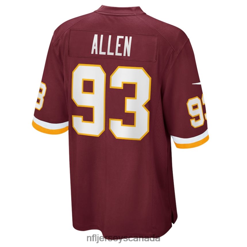 Men Washington Football Team Jonathan Allen Nike Burgundy Game Jersey Clothing NFL TBXFR65724