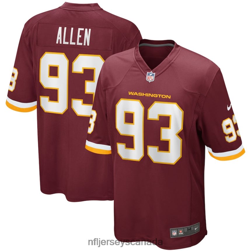 Men Washington Football Team Jonathan Allen Nike Burgundy Home Game Jersey Clothing NFL TBXFR62339